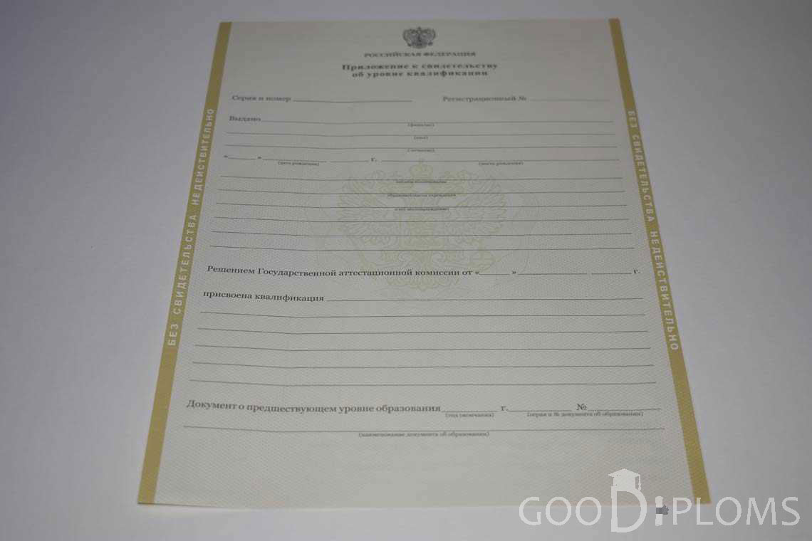 Приложение к Свидетельству об Уровне Квалификации период выдачи 2011-2020 -  Павлодар