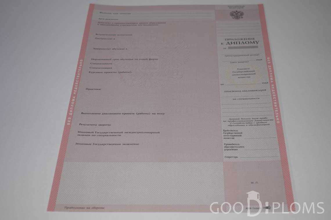Приложение к Диплому Техникума период c 2003 по 2007 год - Павлодар