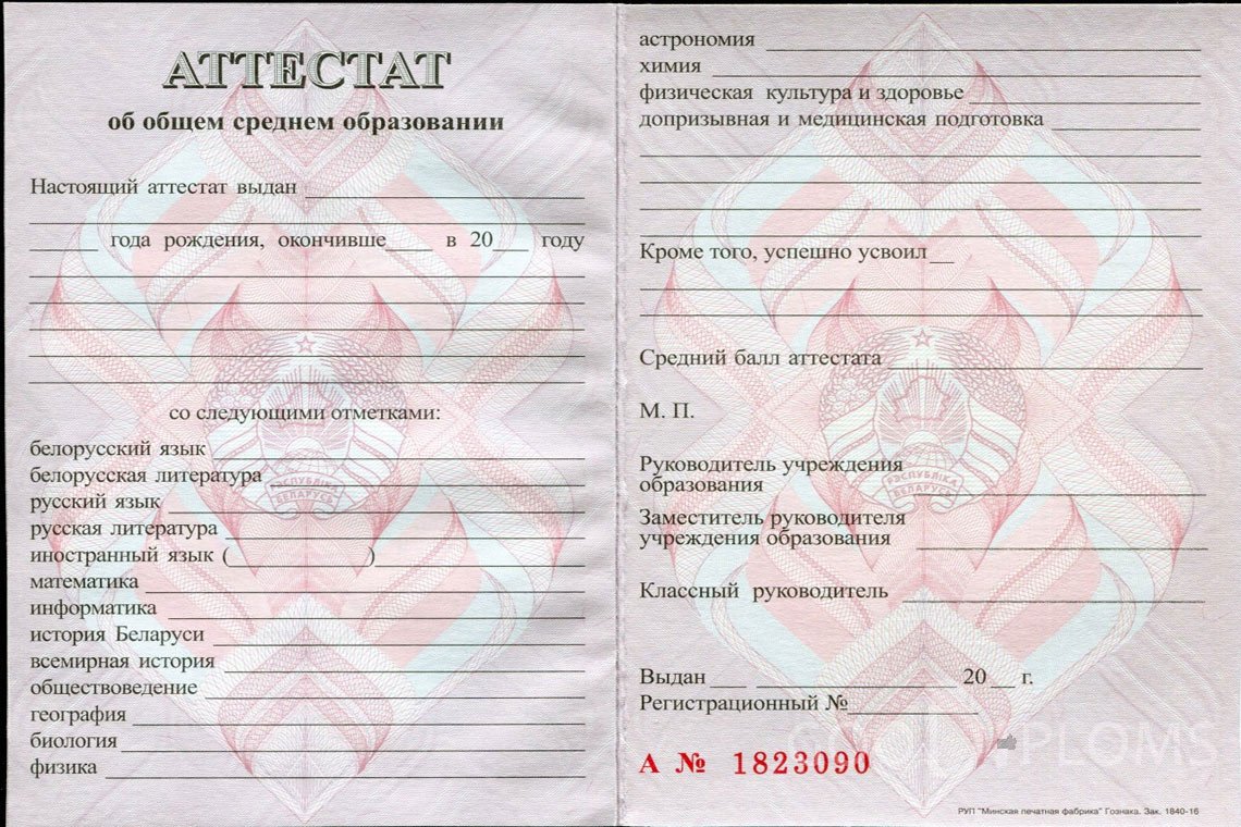 Белорусский аттестат за 11 класс - Павлодар